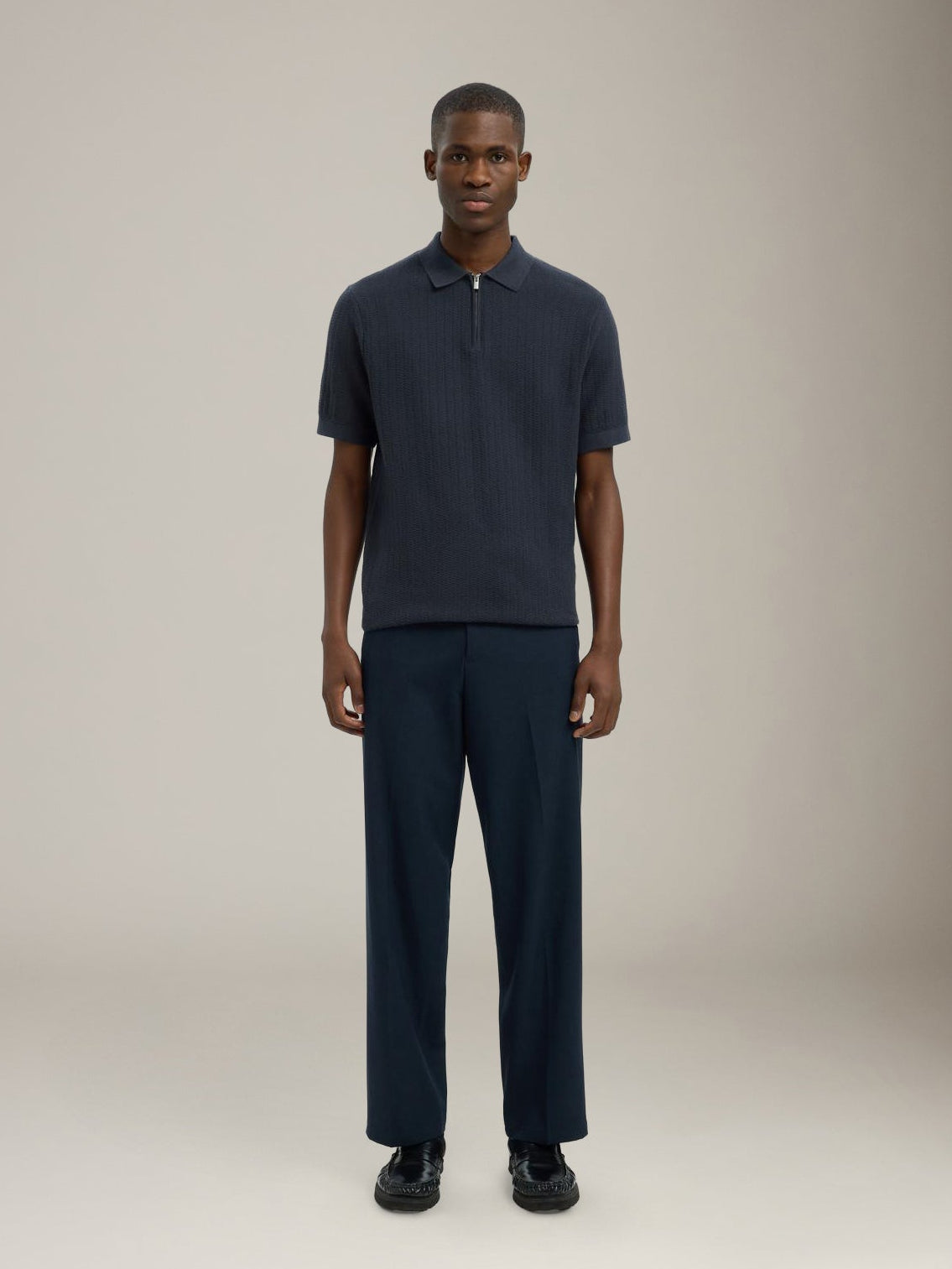 SELECTED - Cran Knit Zip Polo - 