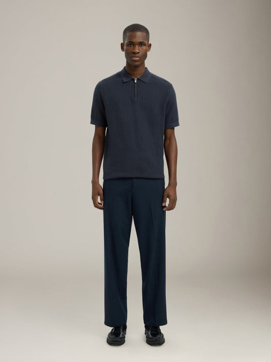 SELECTED - Cran Knit Zip Polo - 