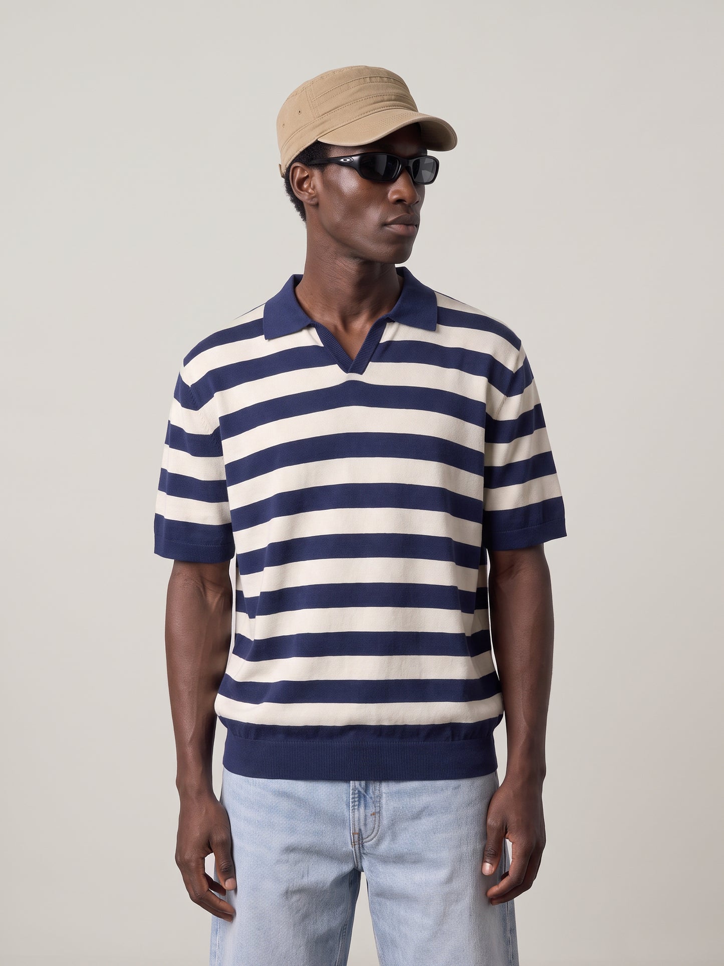 SELECTED - Torino Stripe Shortsleeve Polo Shirt - 