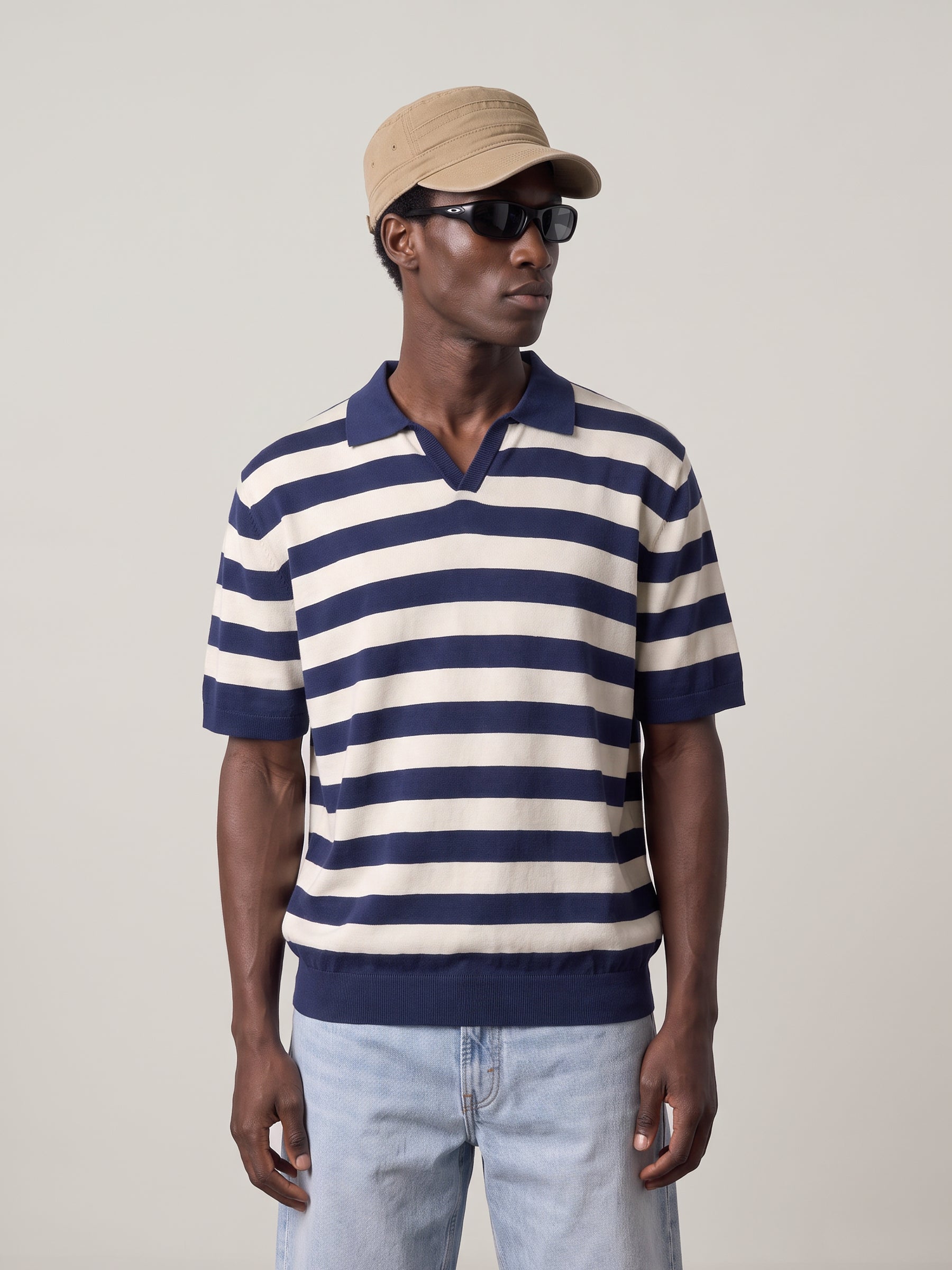 SELECTED - Torino Stripe Shortsleeve Polo Shirt - 