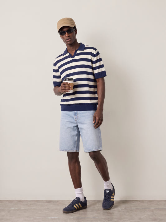 SELECTED - Torino Stripe Shortsleeve Polo Shirt - 