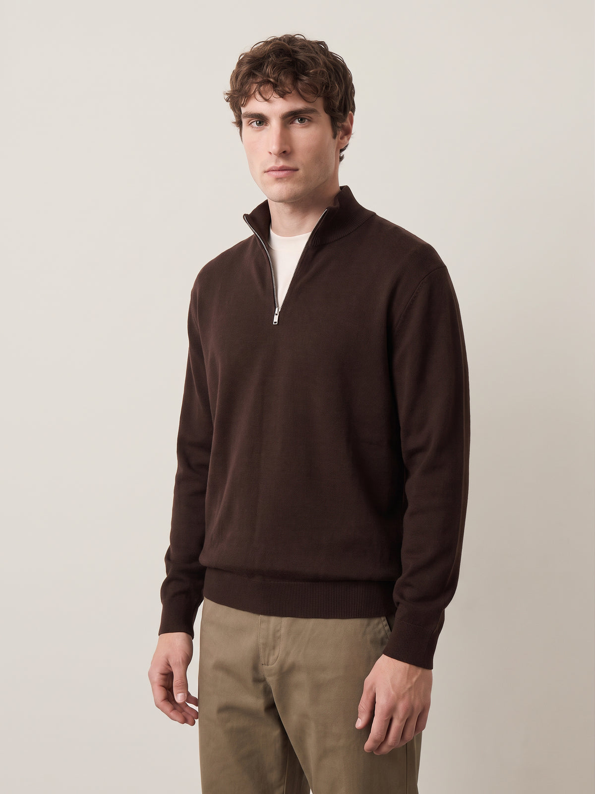 SELECTED - Teller Half-Zip Knit Pullover Sweater - 