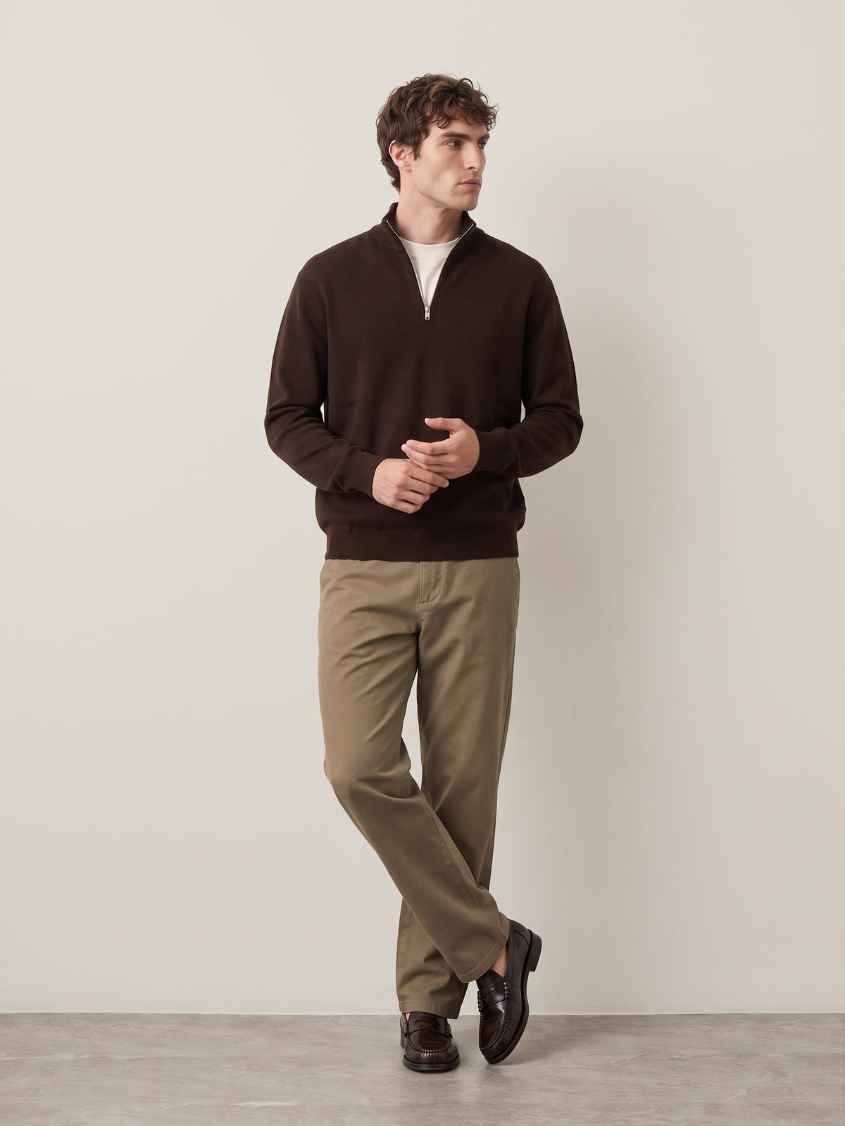 SELECTED - Teller Half-Zip Knit Pullover Sweater - 