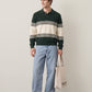 SELECTED - Dane Knit Striped Polo Sweater - 