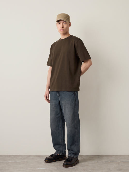 SELECTED - Taj Organic Cotton Shortsleeve T-Shirt - Turkish Coffee