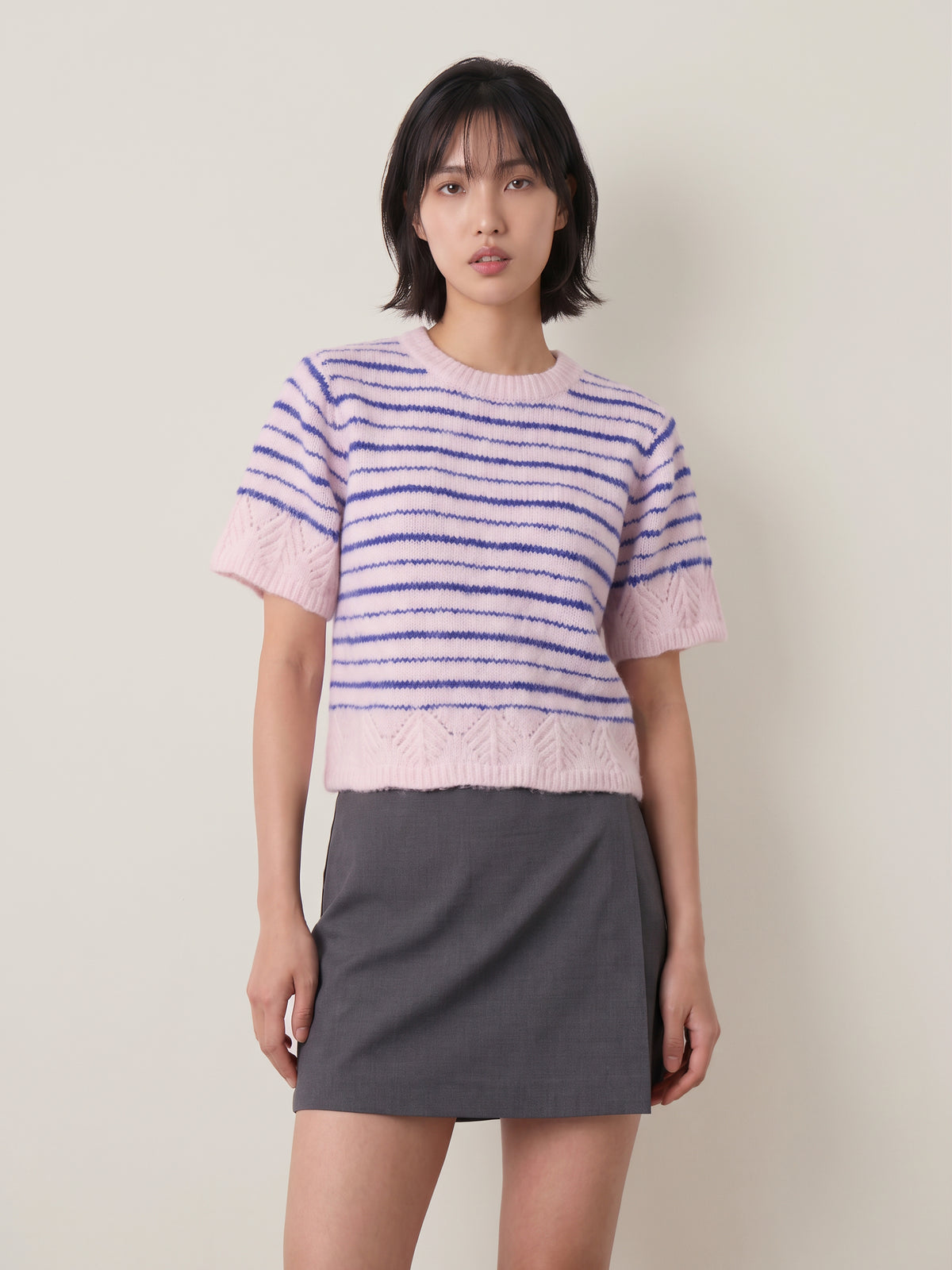 PIECES - Asira Crewneck Shortsleeve Sweater - 