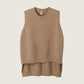 LOVEFINN - Cashmere Blend Sweater Vest - Dark Beige