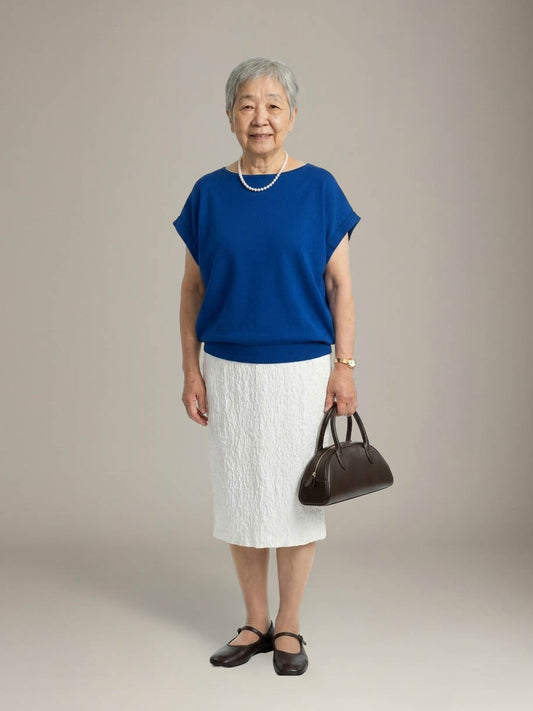 LOVEFINN - Cuff Sleeve Top - Royal Blue