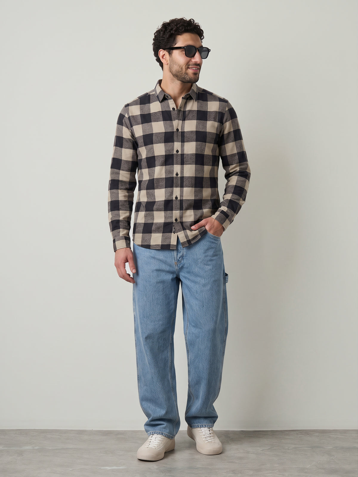 ONLY & SONS - Gudmund Longsleeve Checked Shirt - Dark Navy