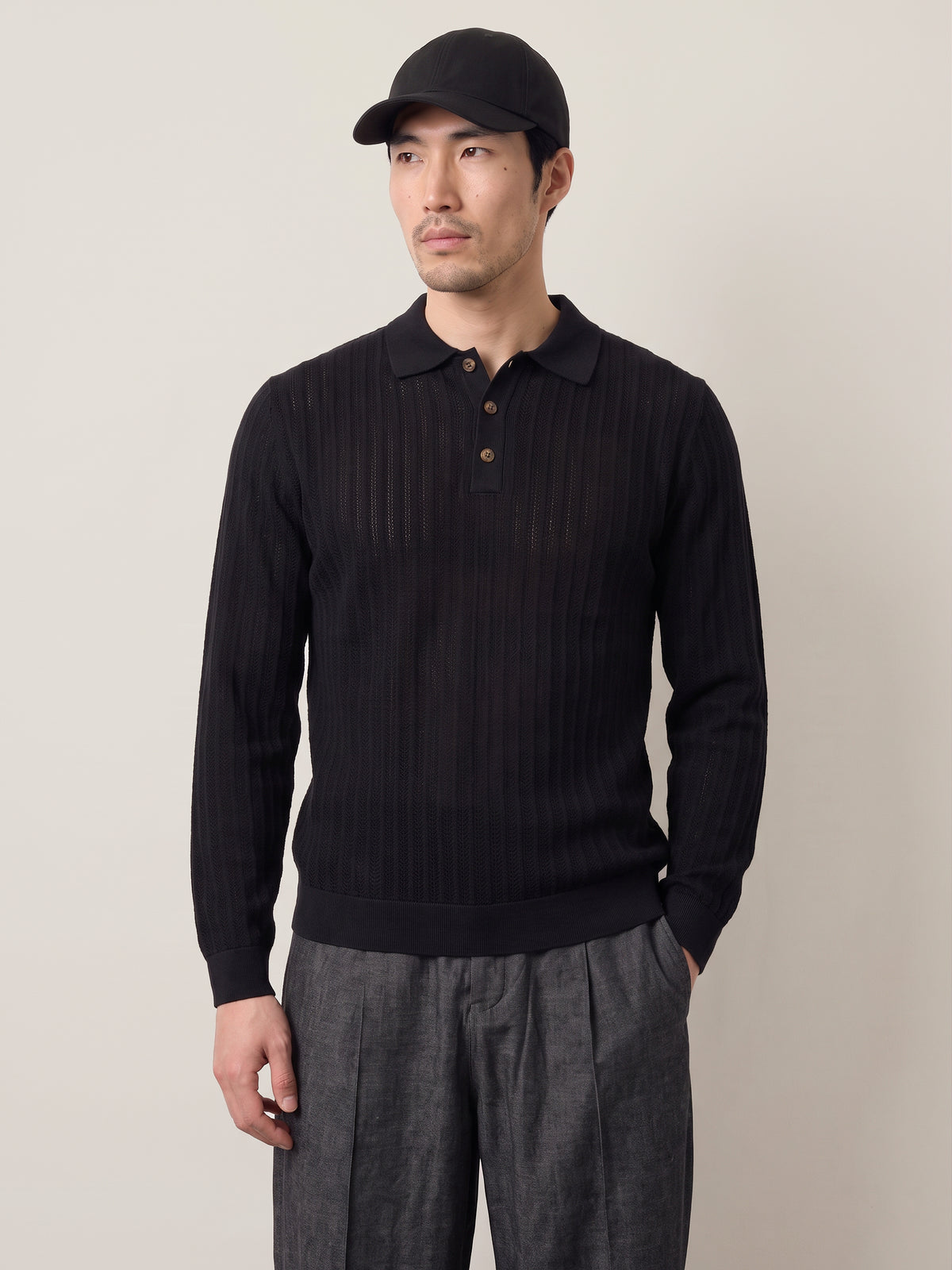 Moon Longsleeve Knit Polo