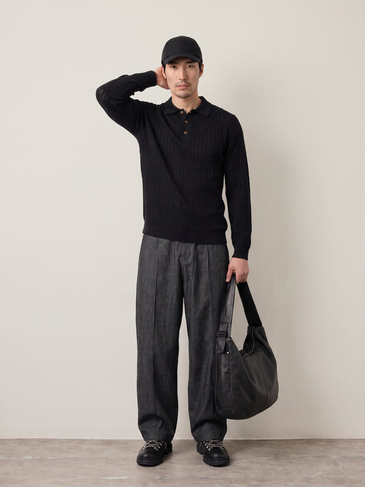 Moon Longsleeve Knit Polo