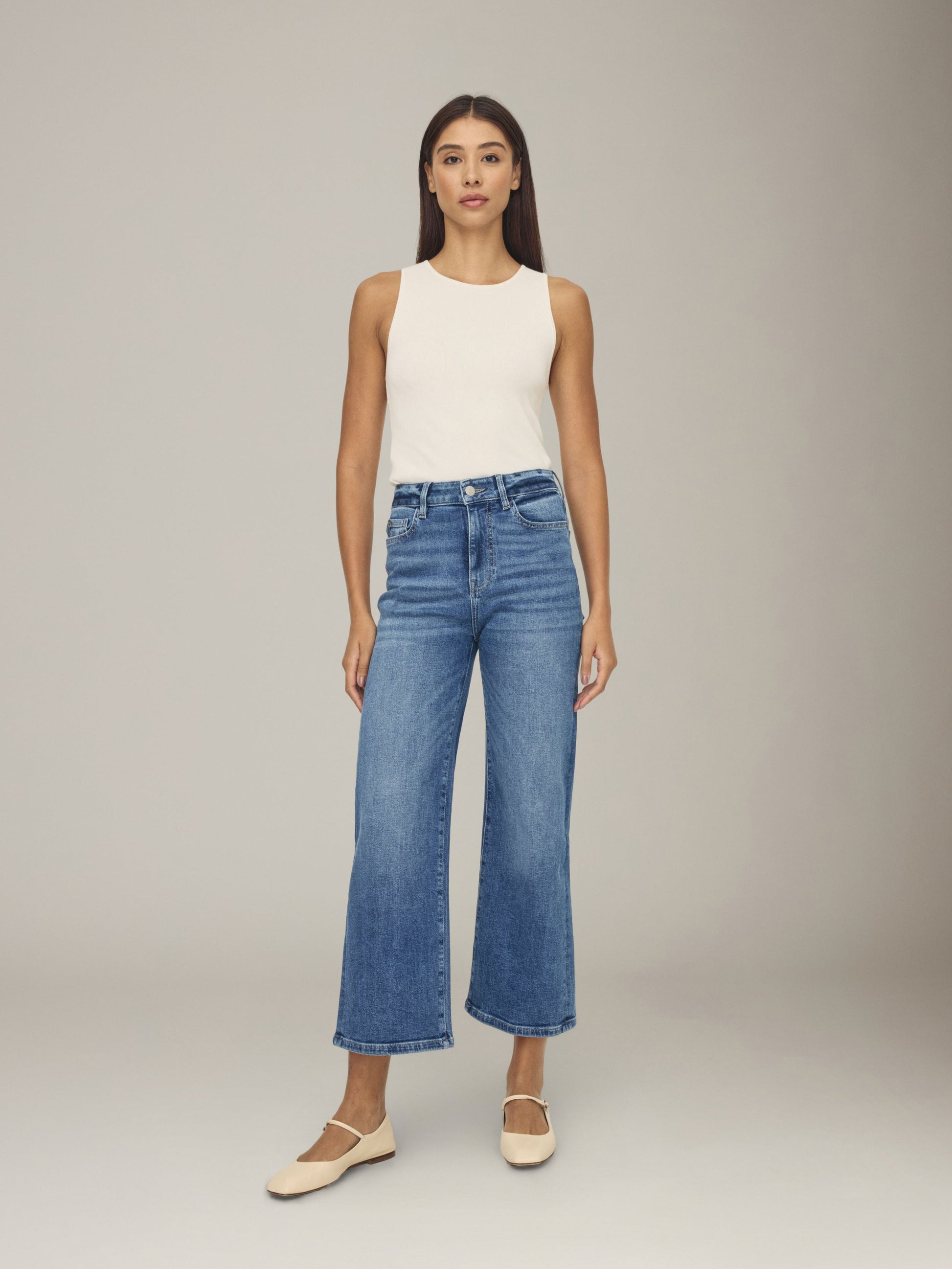 WARP & WEFT - ICN Crop Wide Leg Jeans - 