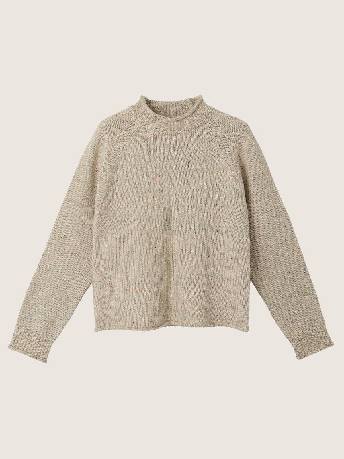 MONK & LOU - Mina Speckled Roll Neck Pullover Sweater - 