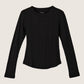 MONK & LOU - Caden Crewneck Longsleeve Top - Black