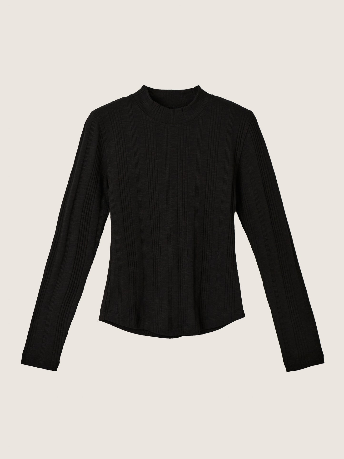MONK & LOU - Benny Mockneck Longsleeve Top - Black