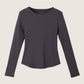 MONK & LOU - Cassia Crewneck Longsleeve T-Shirt - Gray