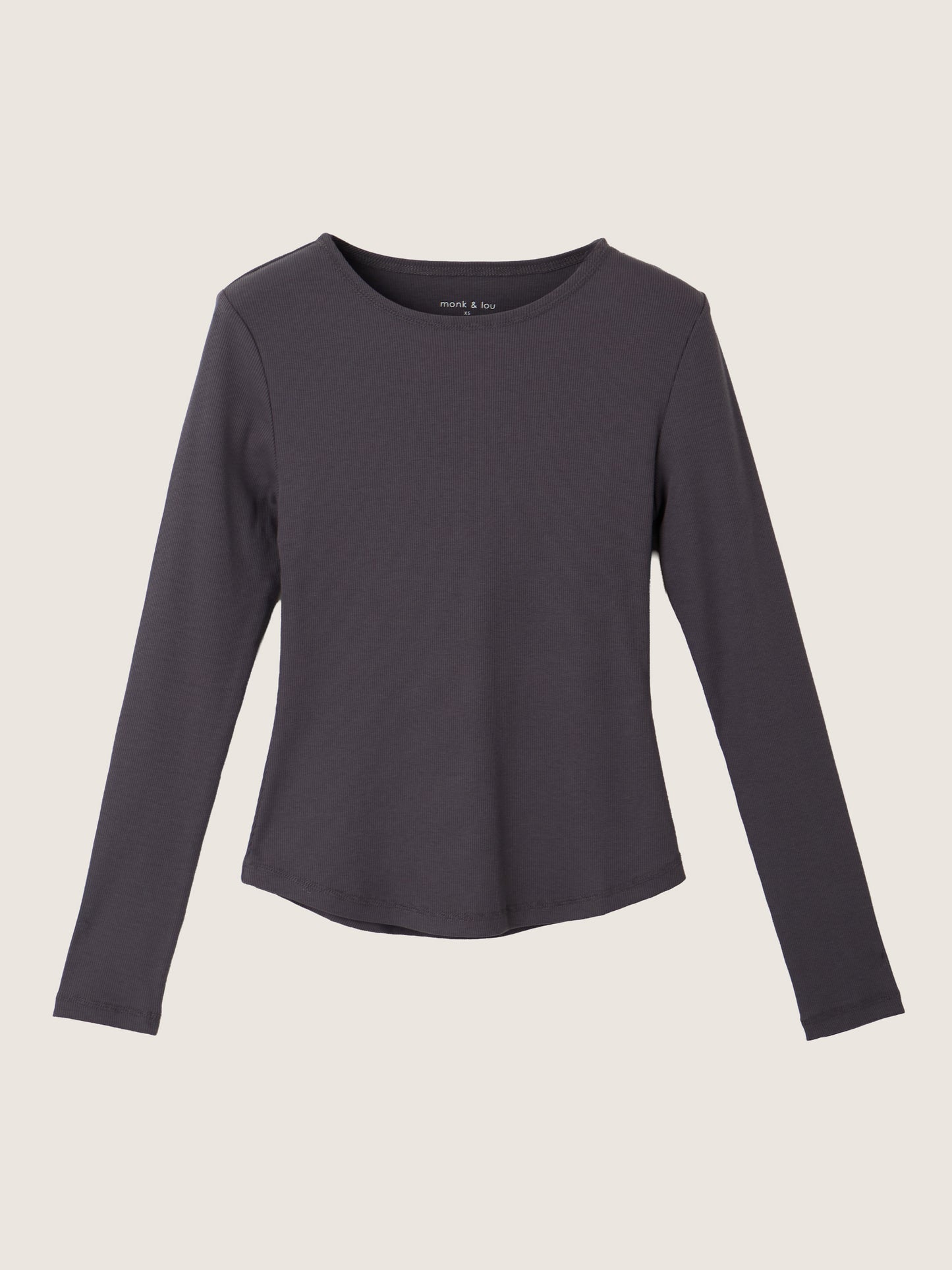 MONK & LOU - Cassia Crewneck Longsleeve T-Shirt - Gray