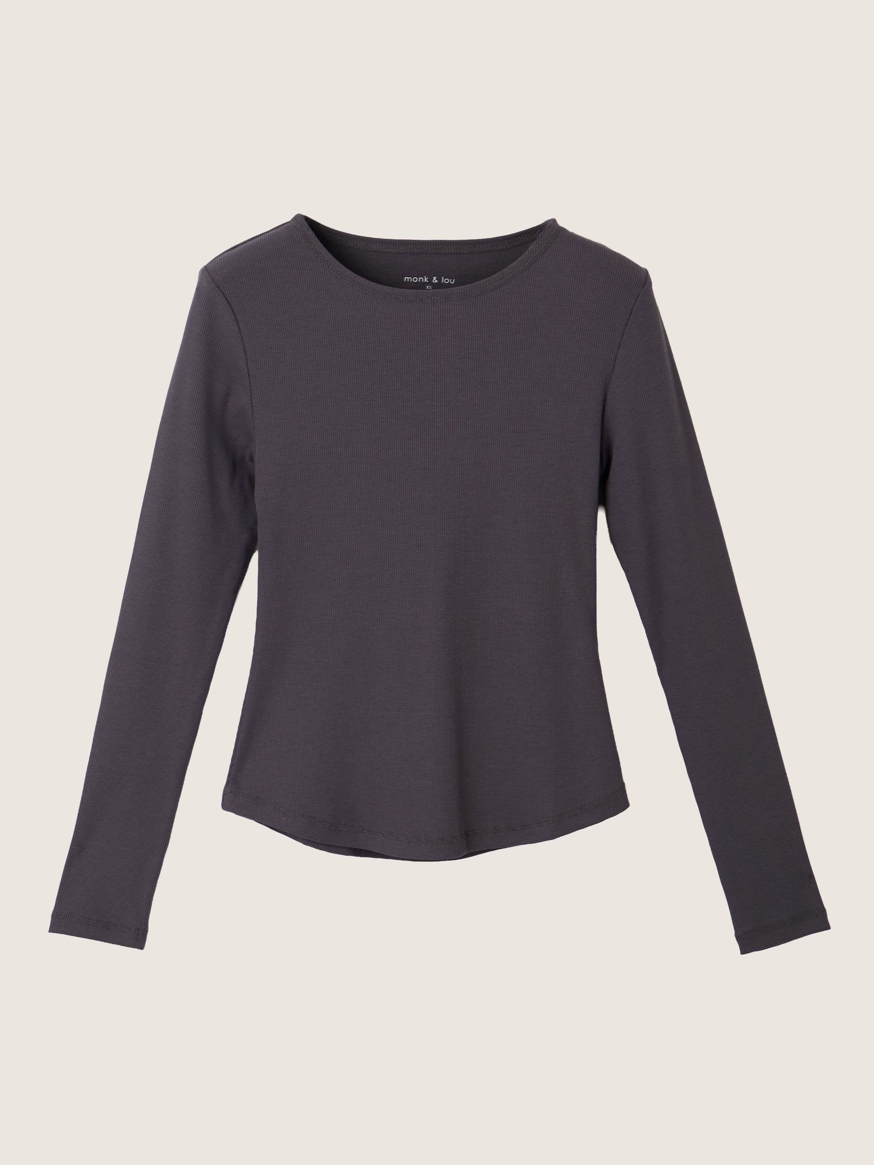 MONK & LOU - Cassia Crewneck Longsleeve T-Shirt - Gray