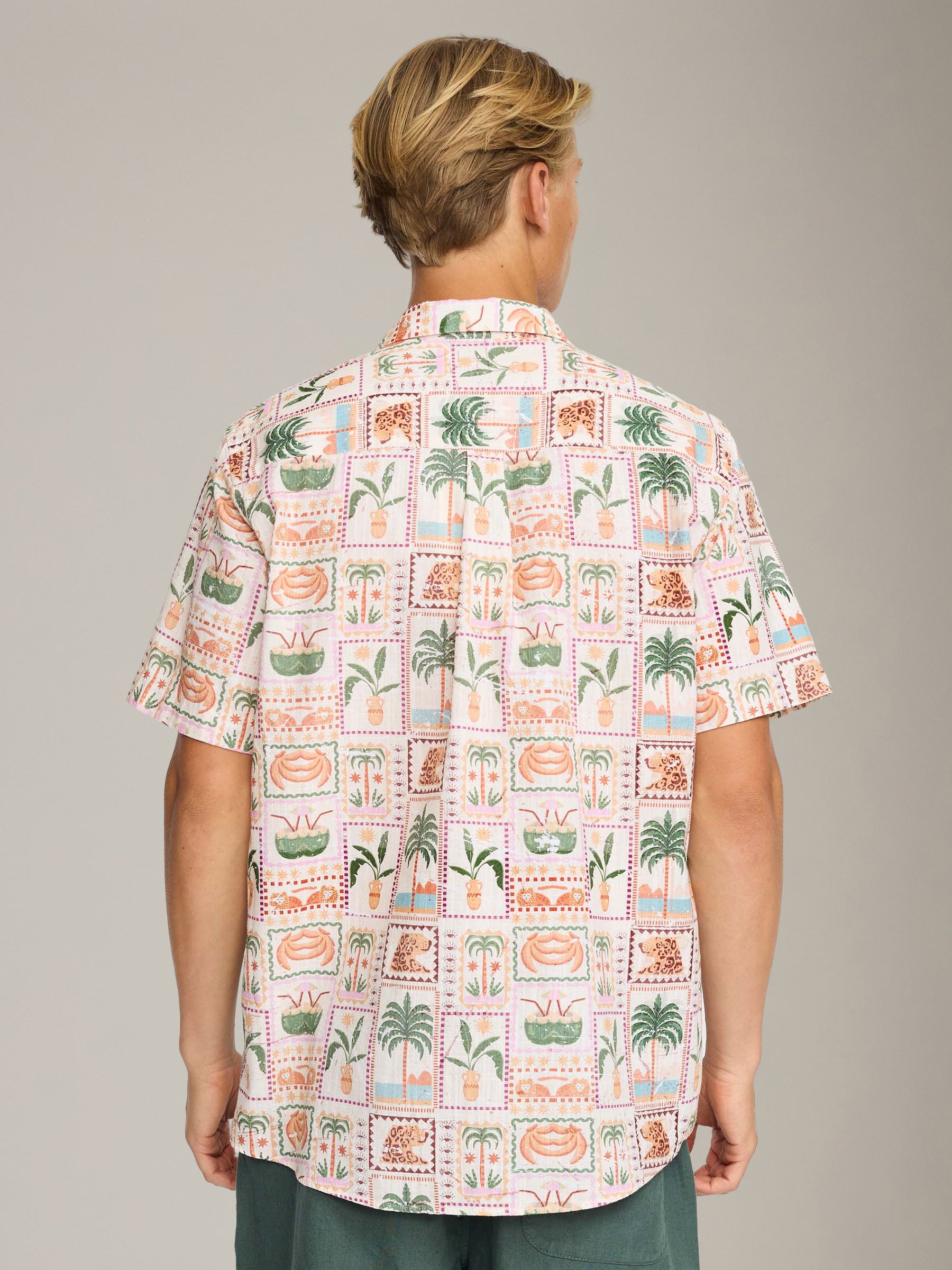 REVOLUTION - Tropical Stamp Cuban Shirt - 