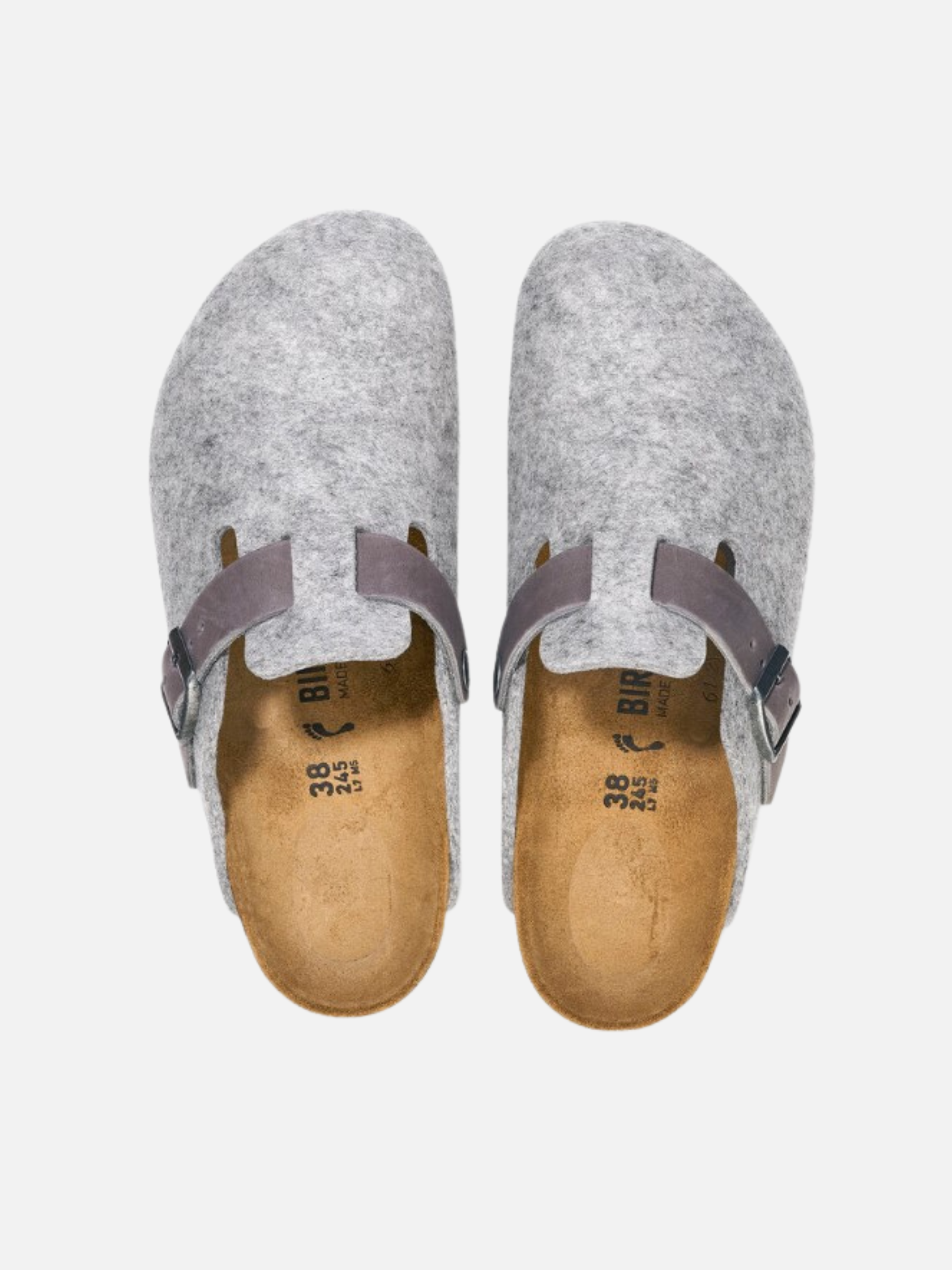BIRKENSTOCK-Boston Wool/Leather-Lt Gray Wool/Leather