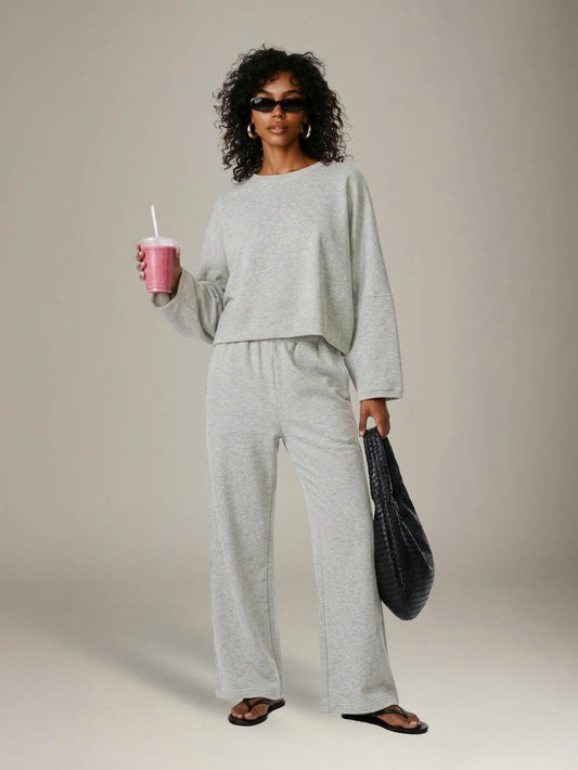 LOVEFINN - Scuba Crop Top - Ash Grey