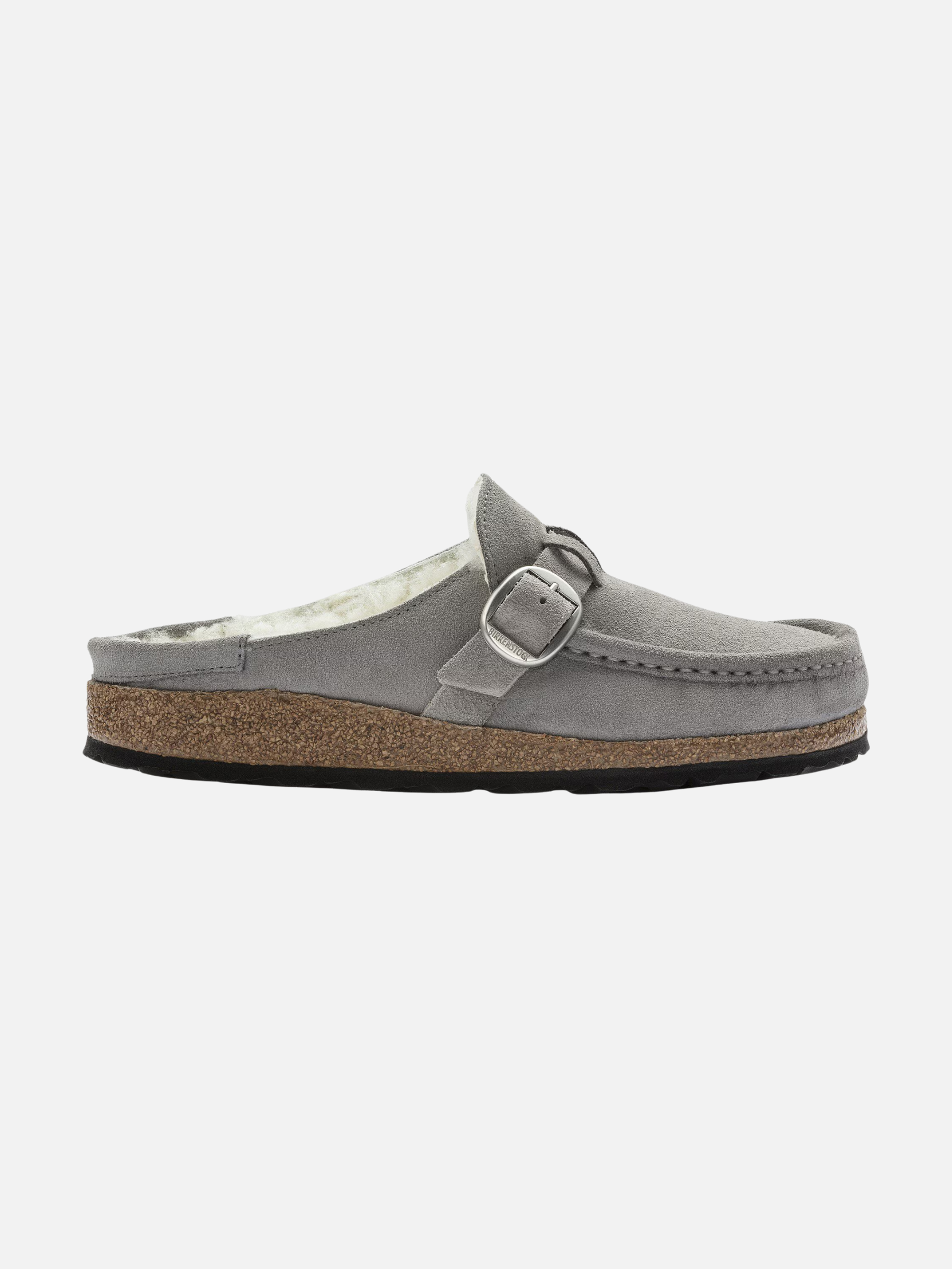 BIRKENSTOCK-Buckley Shearling Clog-Stone Coin