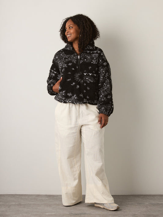 Mila Printed Fleece Half-Zip Pullover