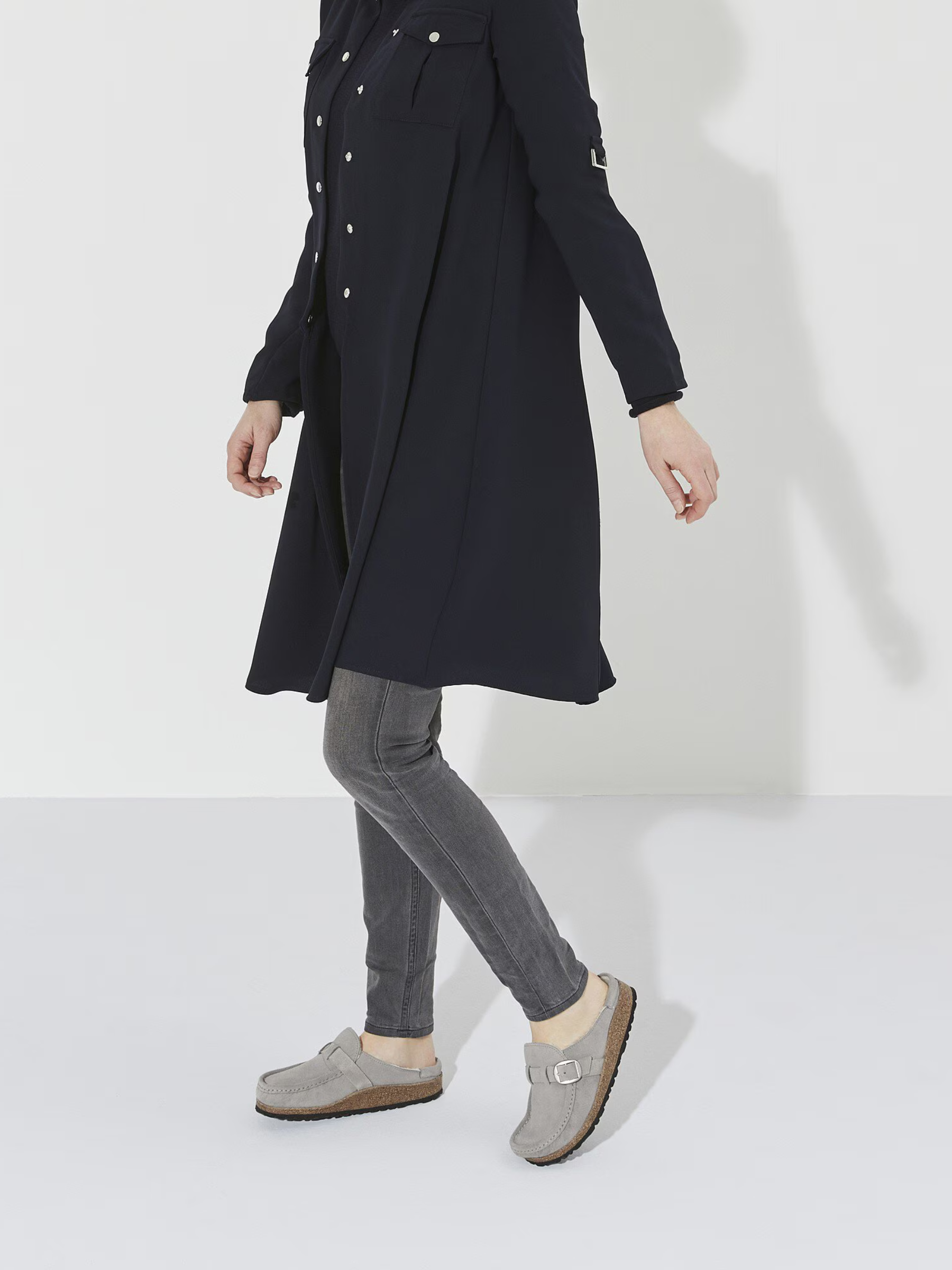 BIRKENSTOCK-Buckley Shearling Clog-Stone Coin