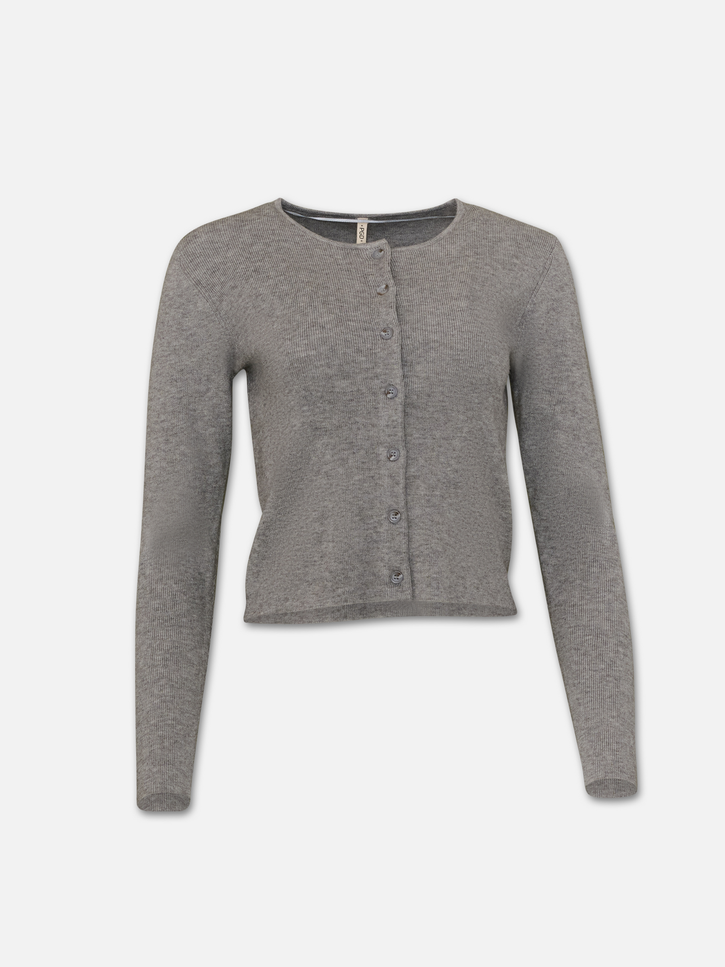PGD - Ace Crop Button Cardigan - Warm Gray