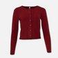PGD - Ace Crop Button Cardigan - Red Cranberry