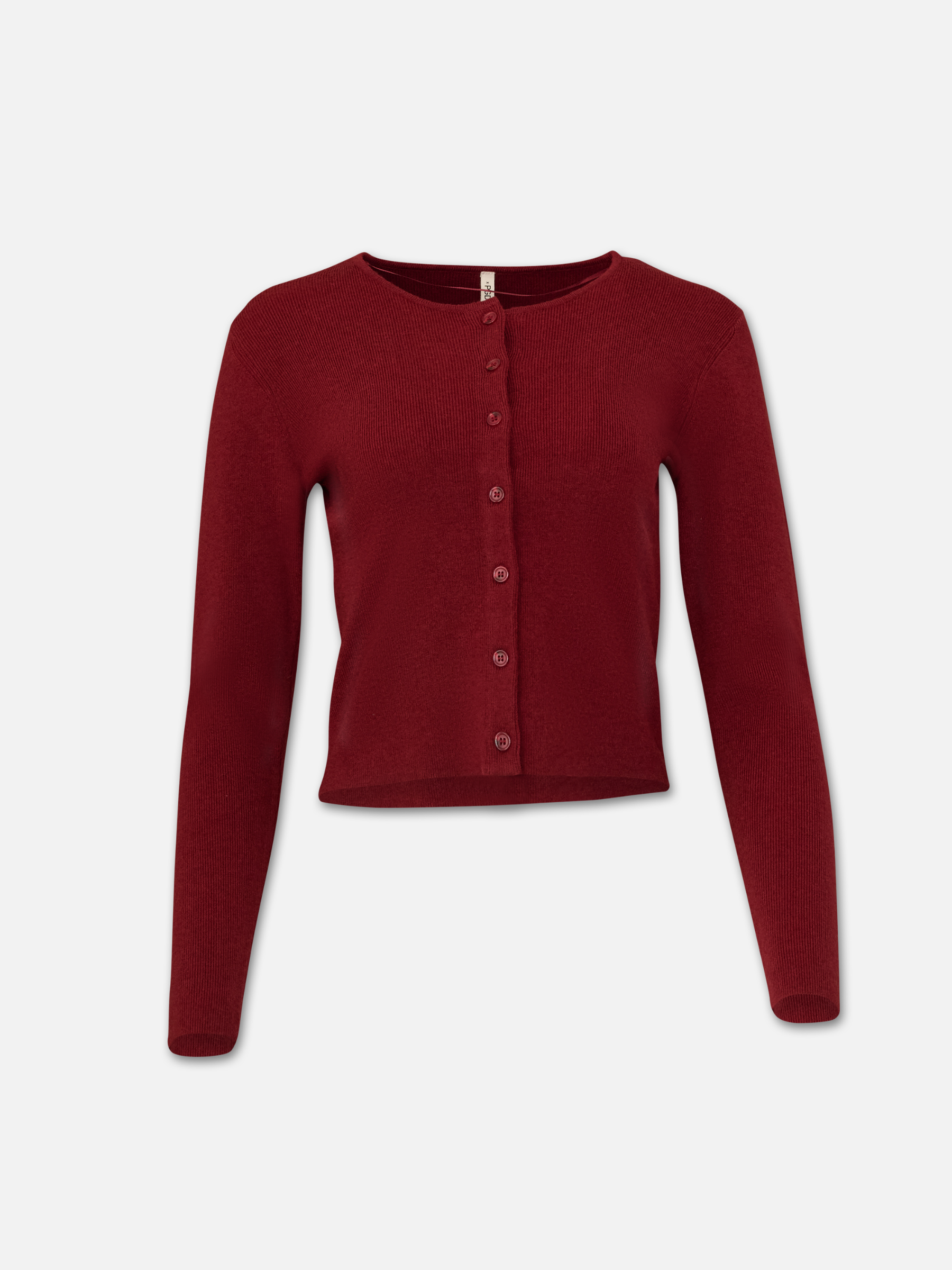 PGD - Ace Crop Button Cardigan - Red Cranberry