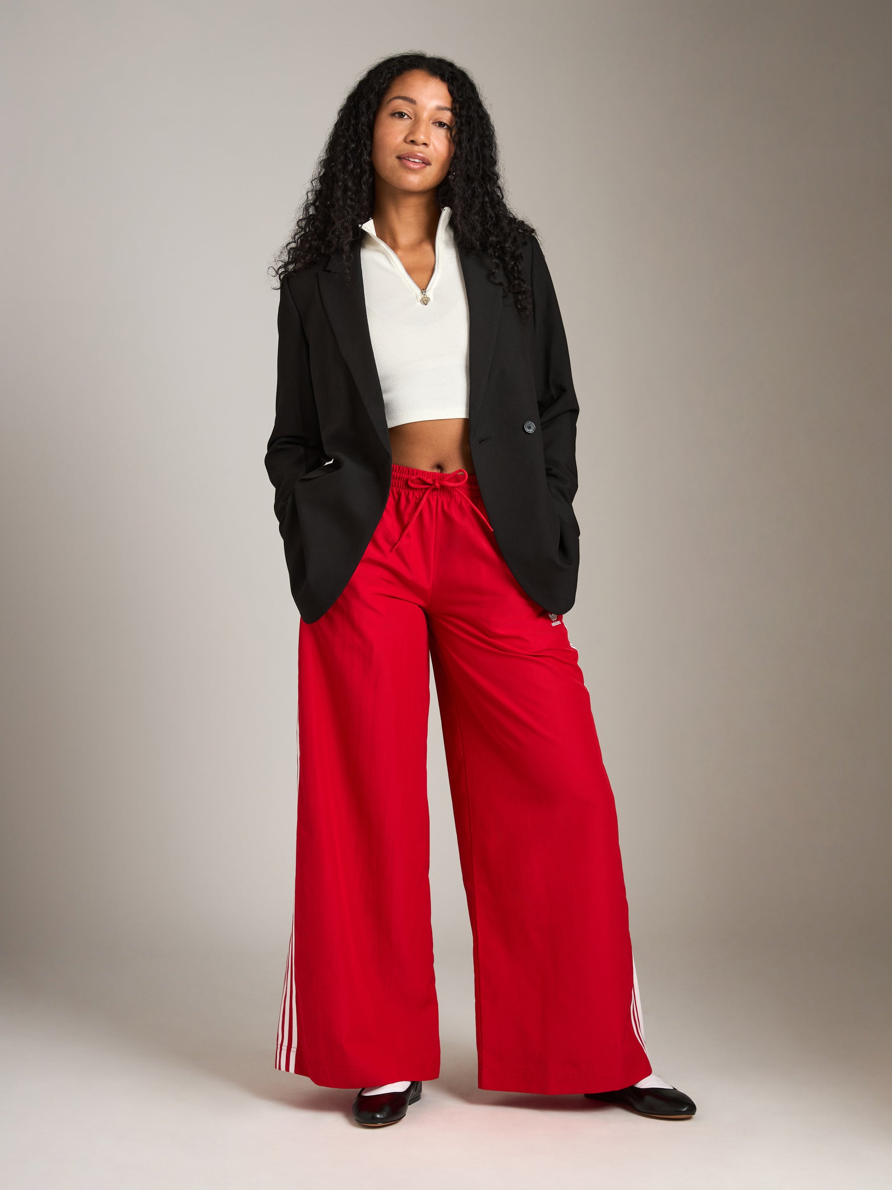 ADIDAS-Oversized Track Pant-Better Scarlet