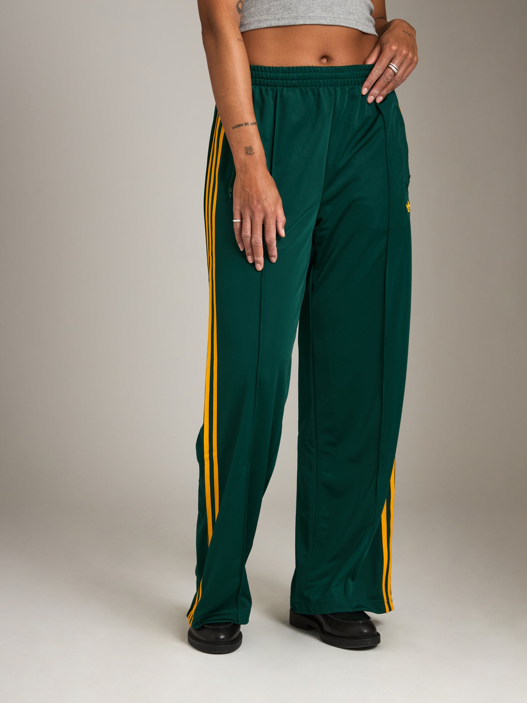 ADIDAS-Firebird Loose Track Pants-Collegiate Green / Crew Yellow