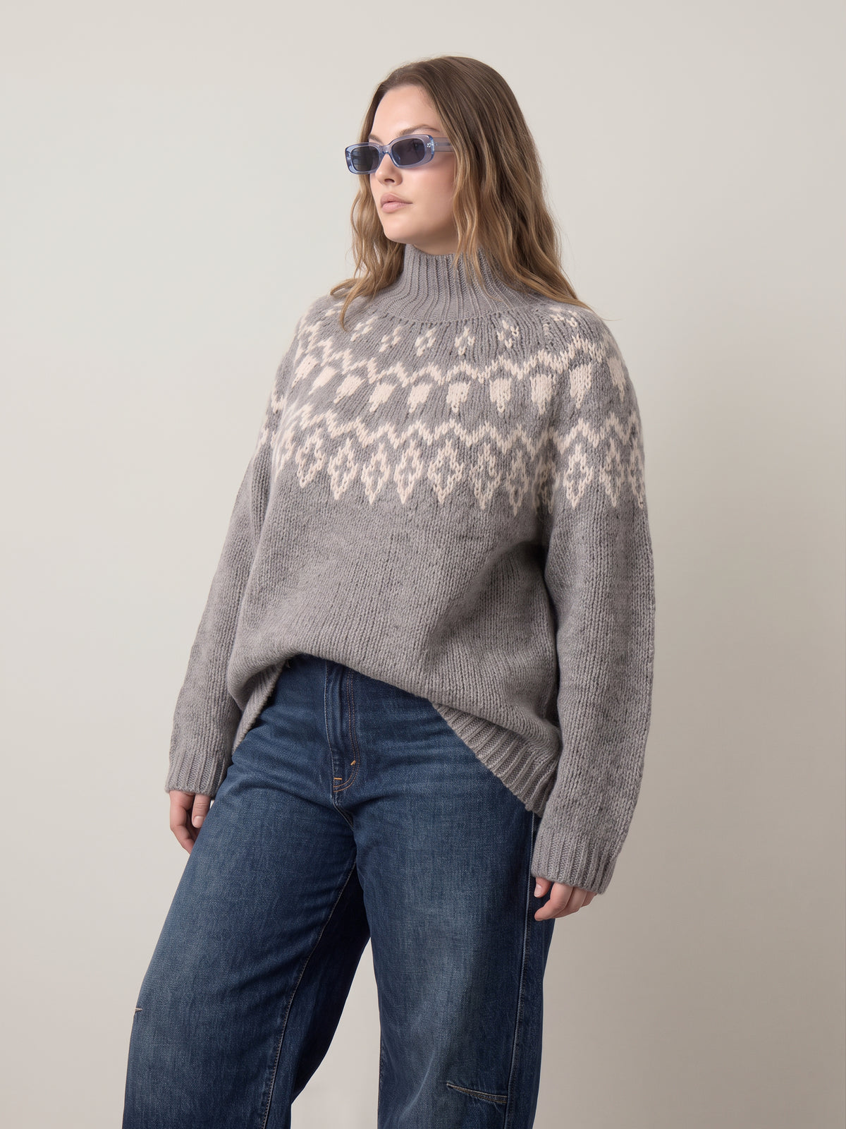 Aggie Fair Isle Mockneck Sweater
