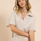 SADIE & SAGE-Mojave Open Placket Shirt-Cream Taupe
