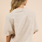 SADIE & SAGE-Mojave Open Placket Shirt-Cream Taupe