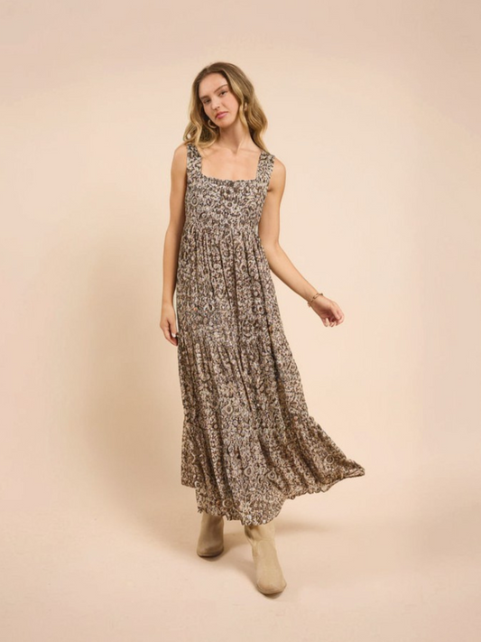 SADIE & SAGE-Desert Sunset Maxi Dress-Brown Multi