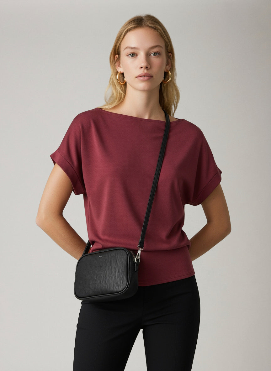 Scuba Short Sleeve Dolman Top