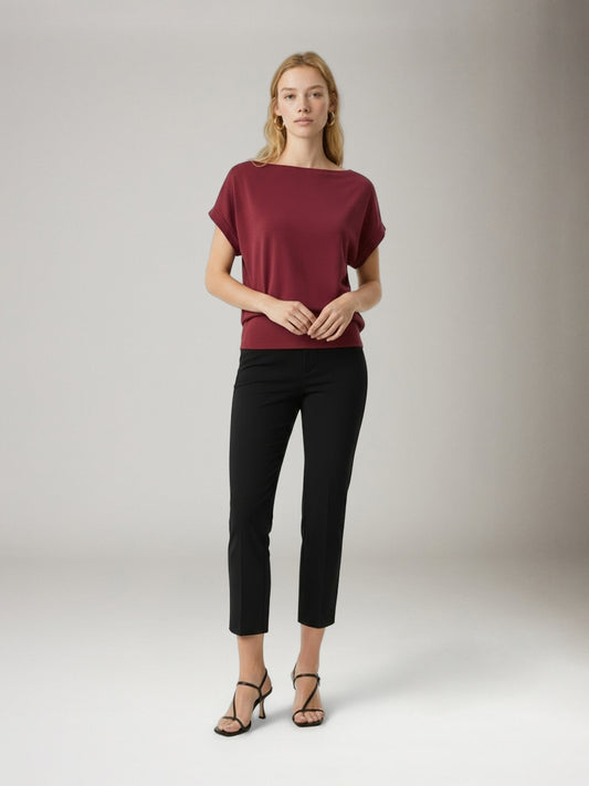 Scuba Short Sleeve Dolman Top