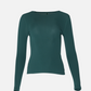 MONK & LOU - Beatrice Crewneck Long Sleeve Top - Dark Green