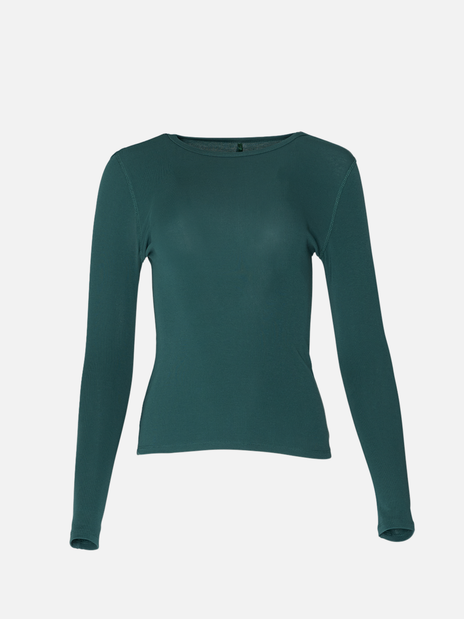 MONK & LOU - Beatrice Crewneck Long Sleeve Top - Dark Green