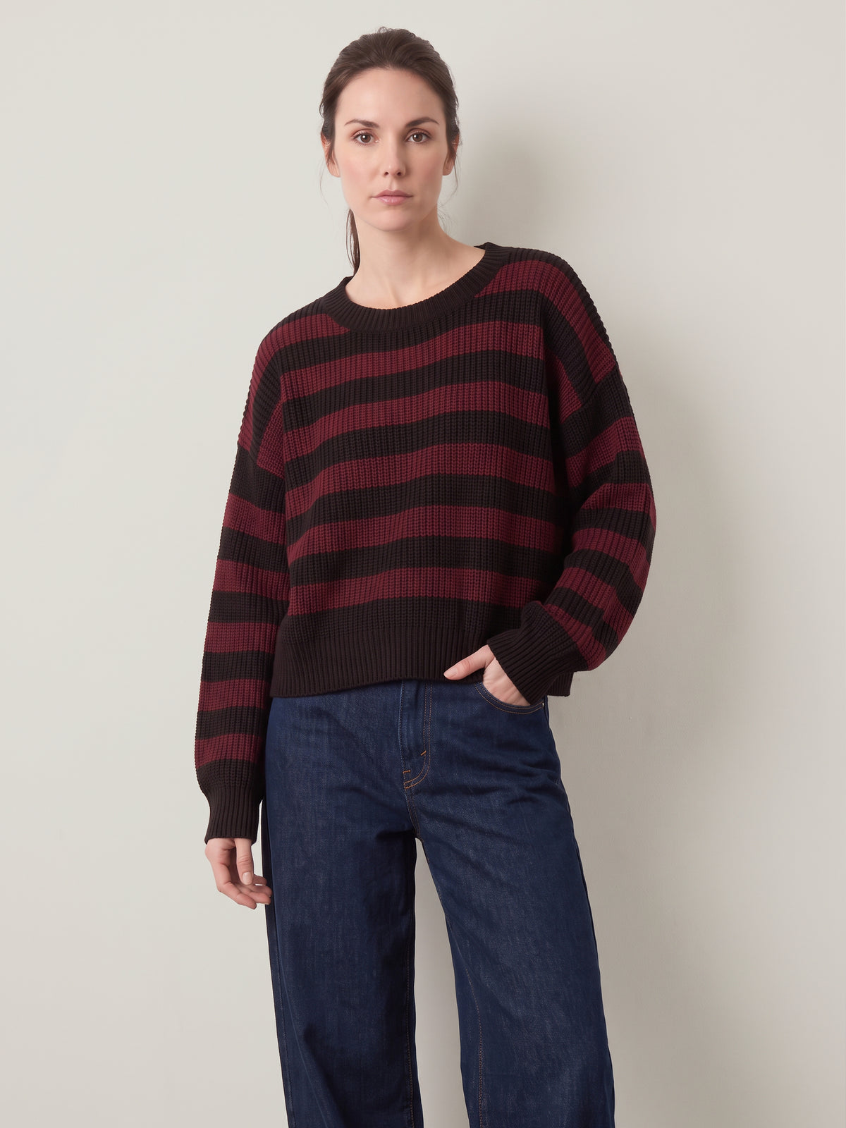 LYLA + LUXE - Bobby Stripe Crewneck Pullover Sweater - 