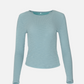 MONK & LOU - Bryony Wide Rib Long Sleeve Top - Vintage Blue