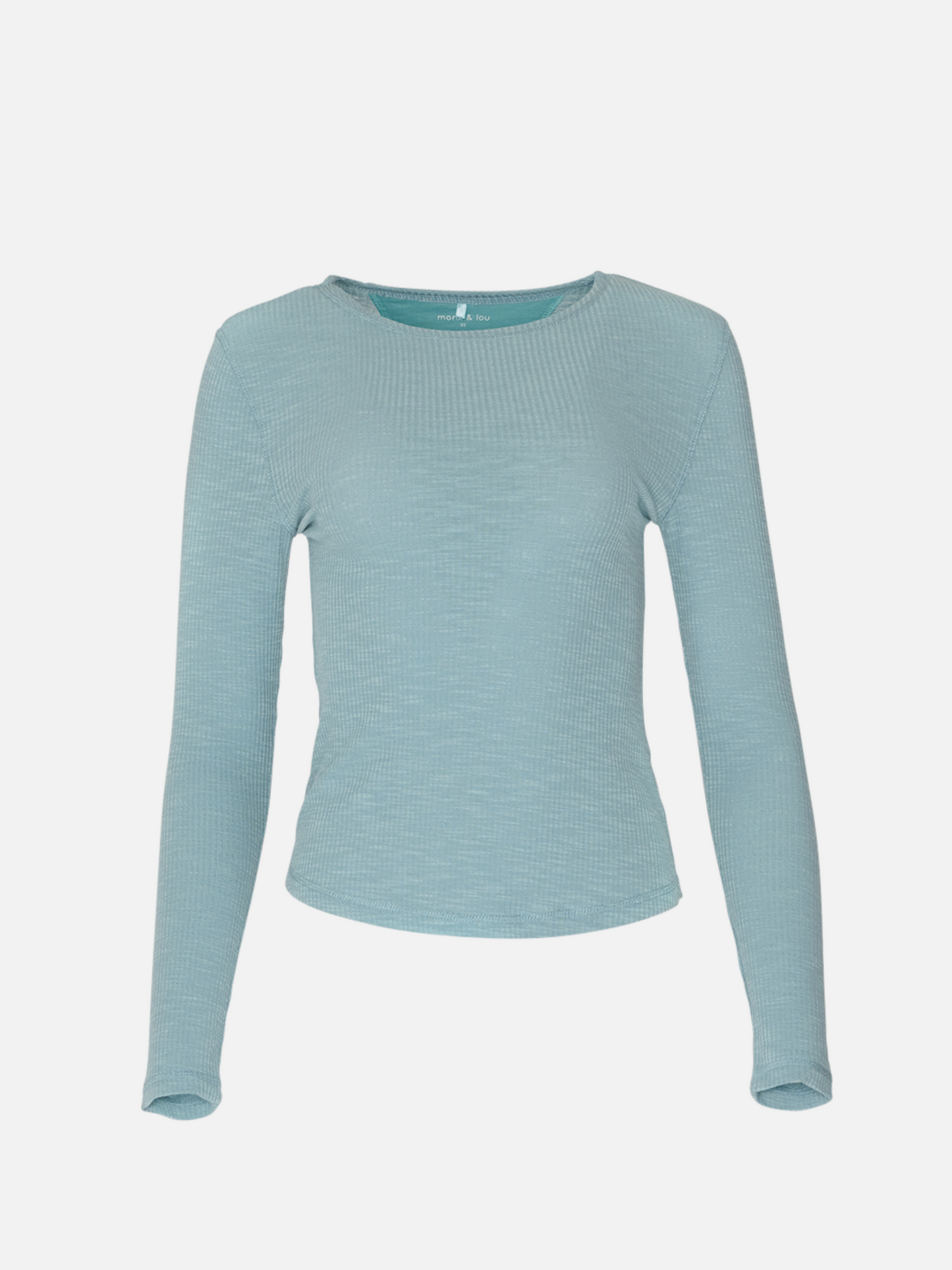 MONK & LOU - Bryony Wide Rib Long Sleeve Top - Vintage Blue