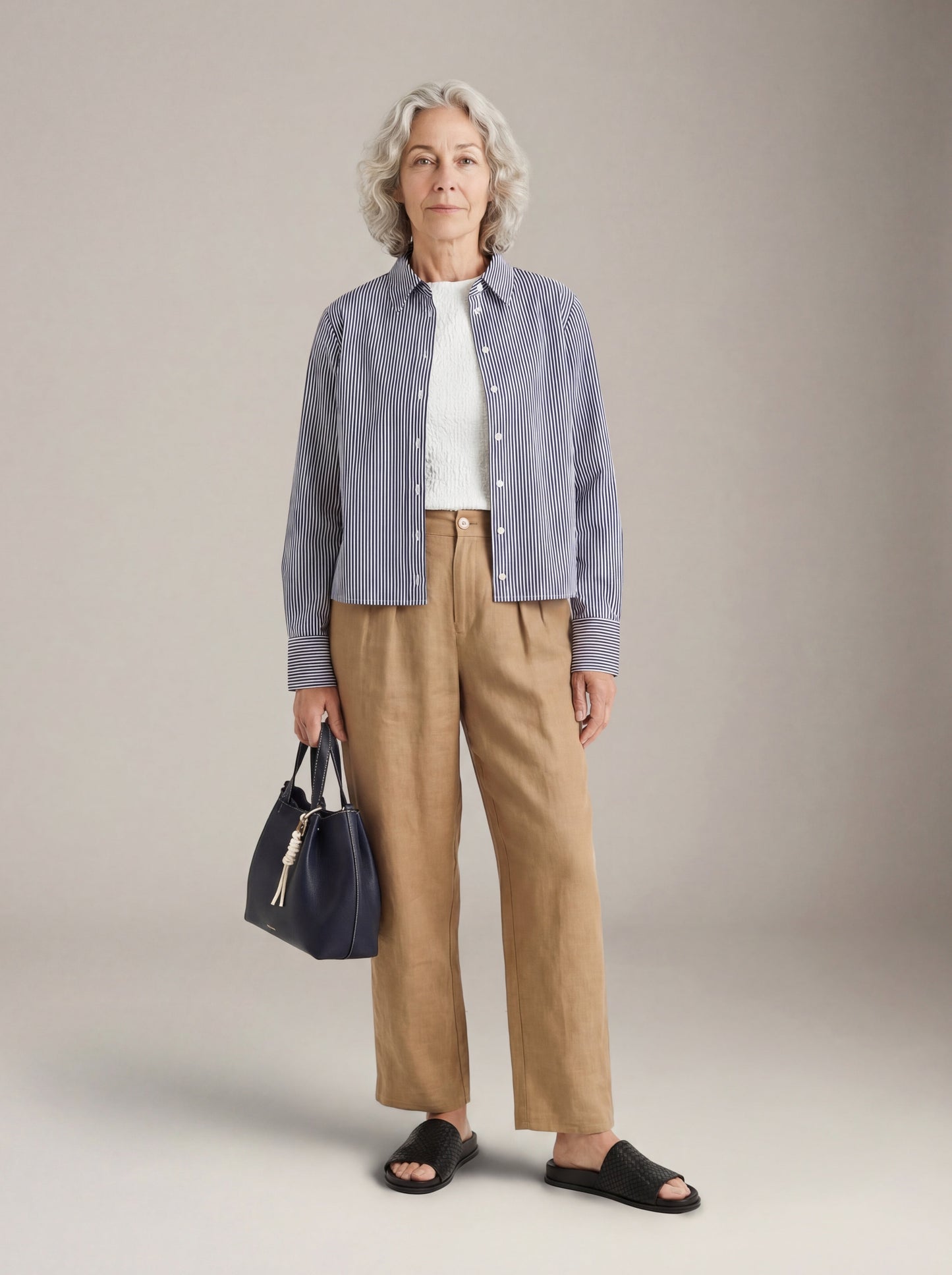 MONK & LOU - Minji Stripe Button Up Shirt - 