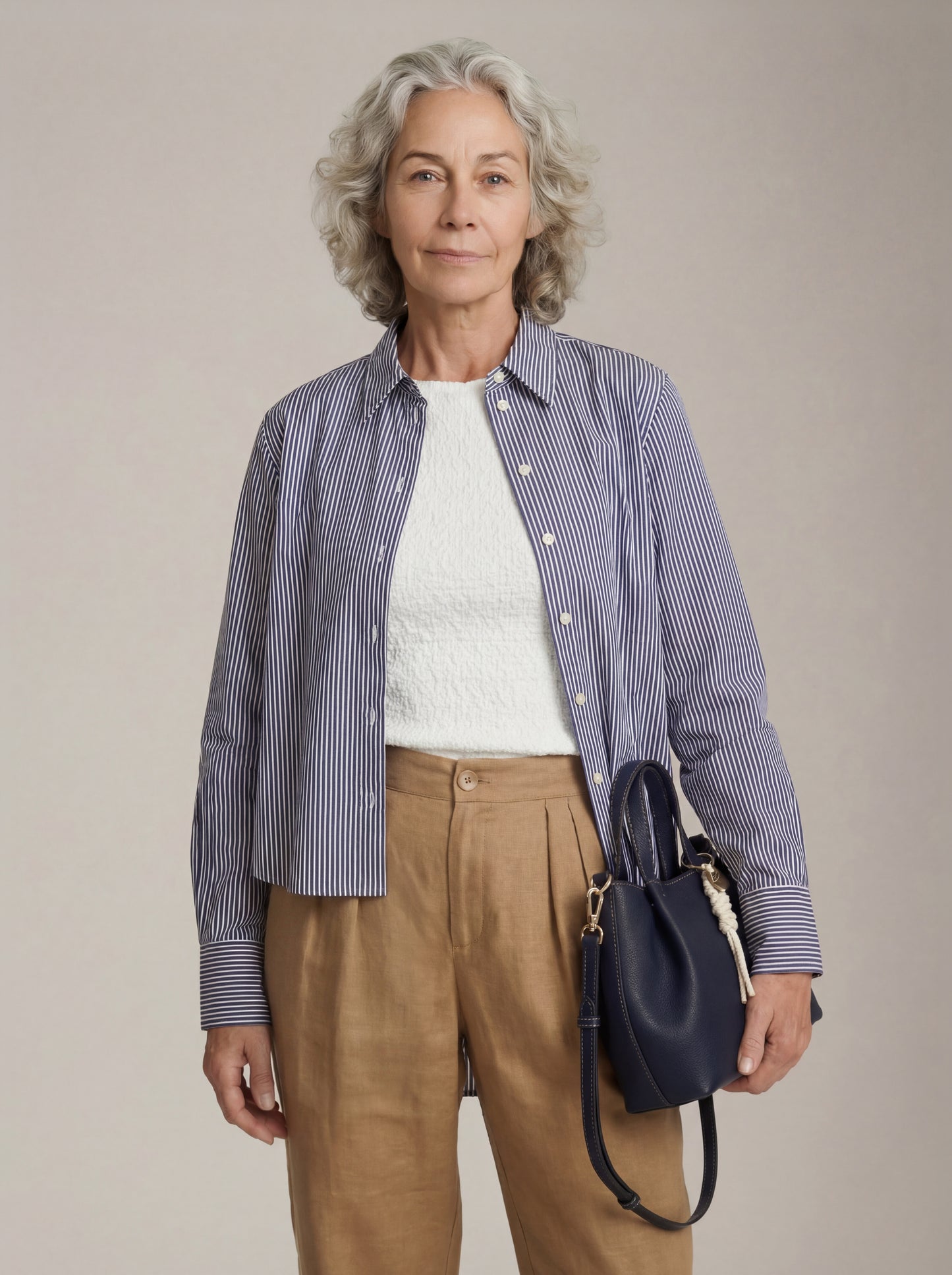 MONK & LOU - Minji Stripe Button Up Shirt - 