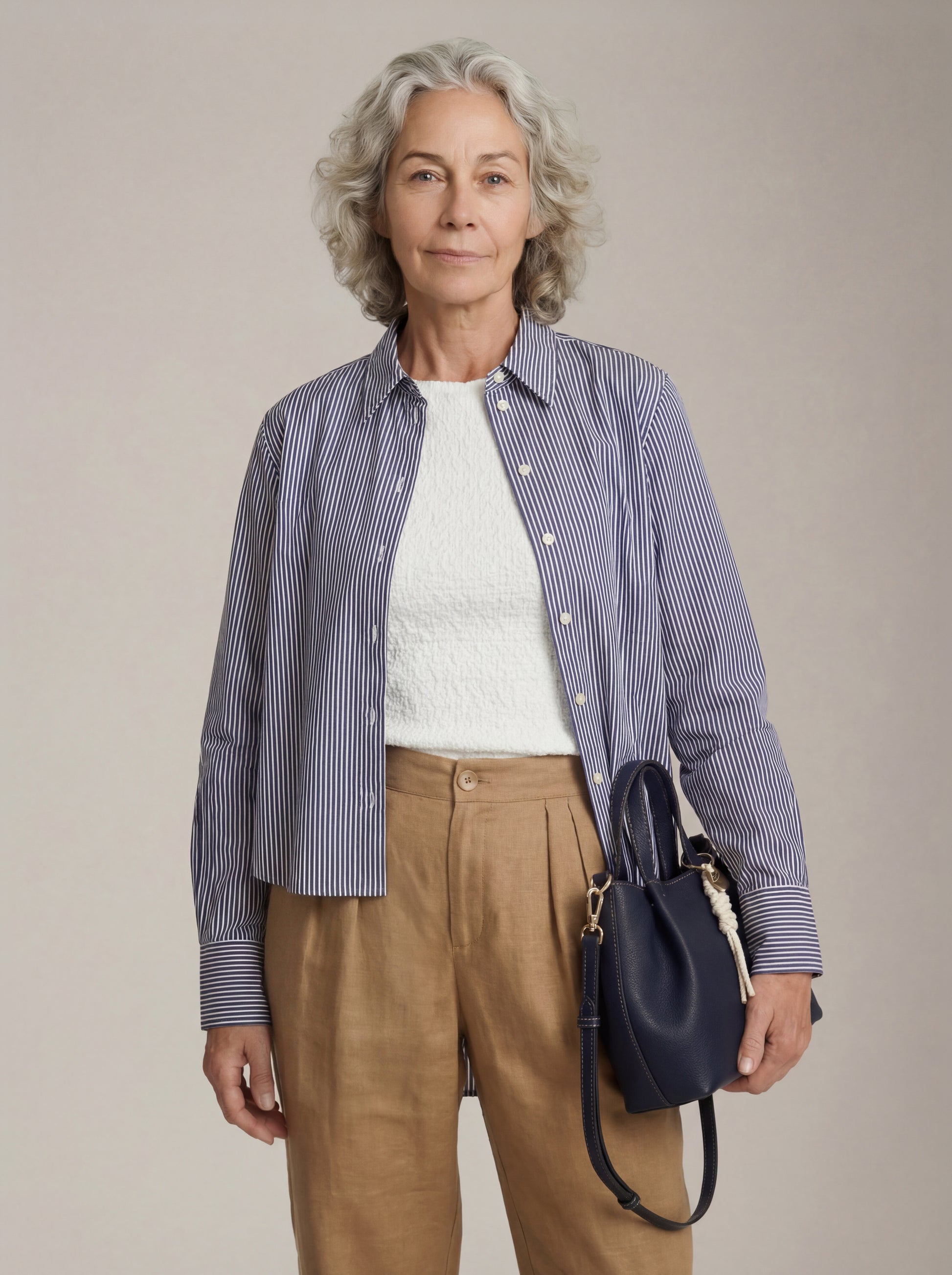 MONK & LOU - Minji Stripe Button Up Shirt - 