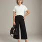 MONK & LOU - Amy Pintuck Cropped Wide Leg Pants - 