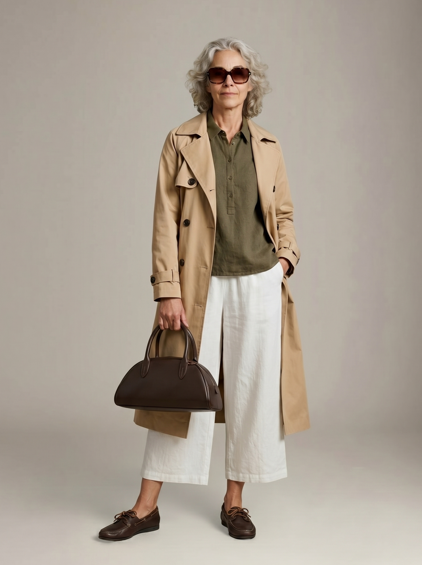 MONK & LOU - Camile Polo Top - Mocha Olive