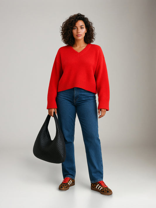 LYLA + LUXE - Etta Eco V-neck Sweater - 